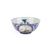 A CHINESE PORCELAIN SGRAFFITO-GROUND 'MEDALLIONS' BOWL