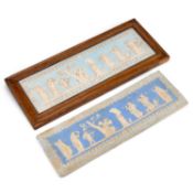 TWO 19TH CENTURY BLUE JASPER-TYPE PLAQUES