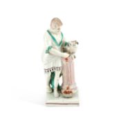 A STAFFORDSHIRE PEARLWARE FIGURE OF SACRIFICE