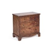 A 19TH CENTURY GRAIN PAINTED PINE MINIATURE CHEST OF DRAWERS