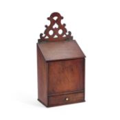 A GEORGE III MAHOGANY CANDLE BOX