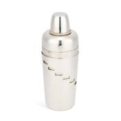 A VINTAGE SILVER-PLATED 'RECIPE' COCKTAIL SHAKER