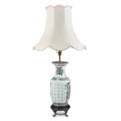 A CHINESE PORCELAIN VASE CONVERTED TO A LAMP