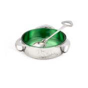 ARCHIBALD KNOX (1864-1933) FOR LIBERTY & CO, A TUDRIC PEWTER PRESERVE DISH AND SPOON