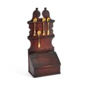 A GEORGE III STAINED BIRCH SPOON RACK NORTH WALES