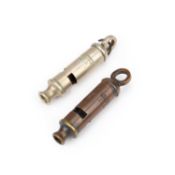 TWO FIRST WORLD WAR J. HUDSON & CO TRENCH WHISTLES