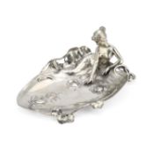 WMF (WÜRTTEMBERGISCHE METALLWARENFABRIK), AN ART NOUVEAU SILVERED METAL CARD TRAY