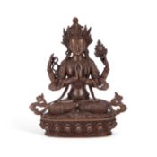 A NEPALESE BRONZE FIGURE OF CHENREZIG