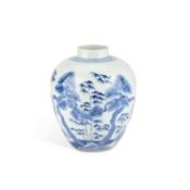 A CHINESE BLUE AND WHITE JAR
