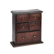 AN OAK SPICE CHEST 18TH/19TH CENTURY