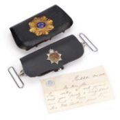 A SWEDISH KING'S LIFE DRAGOONS OFFICER'S DRESS POUCH AND LETTER