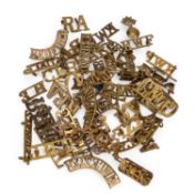 A GROUP OF MILITARY SHOULDER TITLES/ BADGES