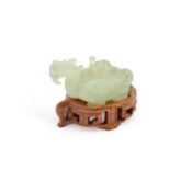A CHINESE JADE DRAGON TURTLE BOX AND COVER