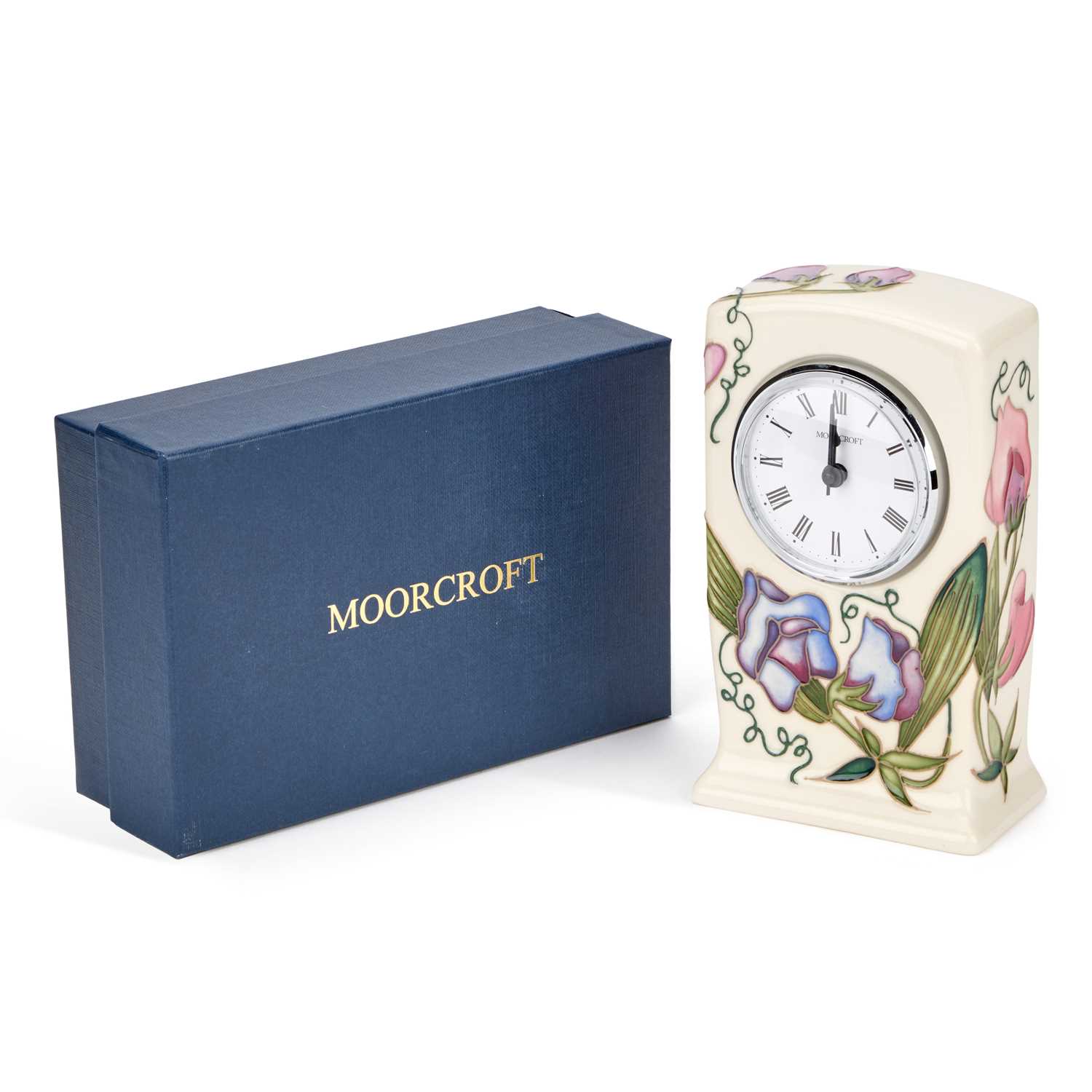 A MOORCROFT POTTERY CLOCK