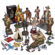 A LARGE COLLECTION OF FIGURES INCLUDING MODEL SOLDIERS