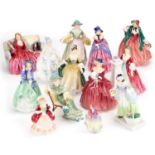 A GROUP OF THIRTEEN ROYAL DOULTON FIGURES