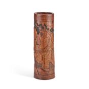 A CHINESE BAMBOO BRUSH POT