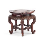 A CHINESE HARDWOOD CENSER STAND LATE 19TH CENTURY