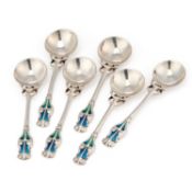 A SET OF SIX ARTS AND CRAFTS TEA SPOONS