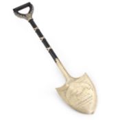 AN EDWARDIAN SILVER-PLATED PRESENTATION SPADE