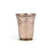 A LATE 18TH CENTURY PORTUGUESE SILVER BEAKER