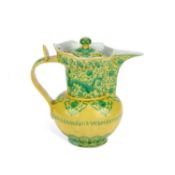 A CHINESE YELLOW-GROUND PORCELAIN EWER