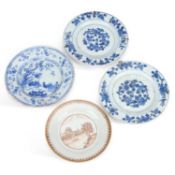 THREE CHINESE PORCELAIN PLATES 18TH/ 19TH CENTURY