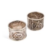 TIFFANY & CO, A PAIR OF STERLING SILVER NAPKIN RINGS