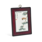 A CHINESE PORCELAIN PLAQUE