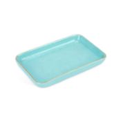 A CHINESE TURQUOISE-GROUND PORCELAIN TRAY