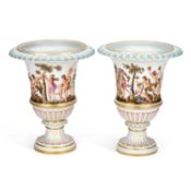 A LARGE PAIR OF MEISSEN VASES