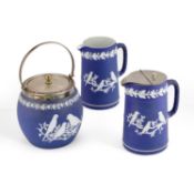 A GROUP OF WEDGWOOD BLUE JASPER