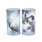 A LARGE PAIR OF NORITAKE VASES