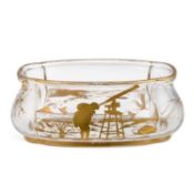 A FRENCH LOBED HEXAGONAL CLEAR GLASS BOWL CIRCA 1880-90