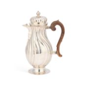 AN 18TH CENTURY GERMAN SILVER COFFEE POT