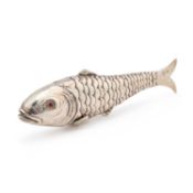 A GOOD GERMAN SILVER ARTICULATED FISH