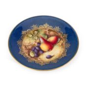 A ROYAL WORCESTER FRUIT PAINTED PLATE SIGNED W. BEE