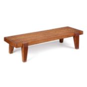 A COTSWOLD SCHOOL OAK LUGGAGE RACK OR STOOL