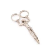 A PAIR OF CONTINENTAL SILVER HARLEQUIN SUGAR TONGS