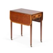 AN EDWARDIAN INLAID MAHOGANY PEMBROKE TABLE