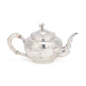 A CHINESE SILVER TEAPOT LATE 19TH/ EARLY 20TH CENTURY