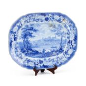 A GOOD EARLY 19TH CENTURY BLUE TRANSFER-PRINTED 