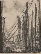 SIR MUIRHEAD BONE (1876-1953) SHIP BUILDING ON THE CLYDE, THE SHIPYARD