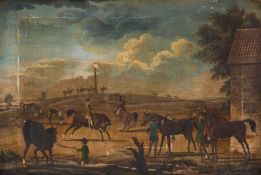 AFTER PETER TILLEMANS (1684-1734) BRIDLING, SADDLING AND TAMING