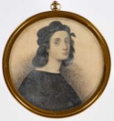 19TH CENTURY SCHOOL PORTRAIT MINIATURE OF RAPHAEL