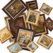 A.M GOTTFRIED (MODERN) FOURTEEN OIL PAINTINGS, STILL LIFE, LANDSCAPES AND SEASCAPES