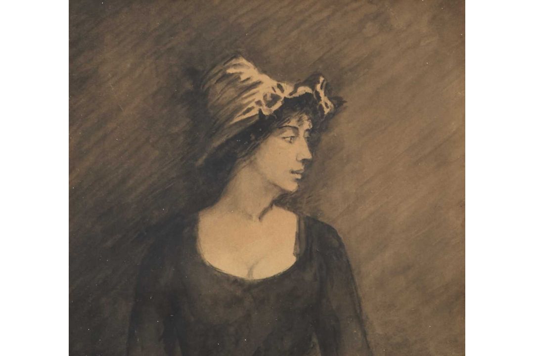 19TH/EARLY 20TH CENTURY SCHOOL PORTRAIT OF A LADY IN A HAT - Image 1 of 2