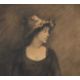 19TH/EARLY 20TH CENTURY SCHOOL PORTRAIT OF A LADY IN A HAT - Image 1 of 2