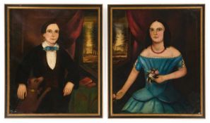 AMERICAN SCHOOL (CIRCA 1830) PORTRAITS OF A BROTHER AND SISTER