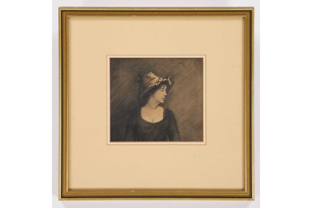 19TH/EARLY 20TH CENTURY SCHOOL PORTRAIT OF A LADY IN A HAT - Image 2 of 2